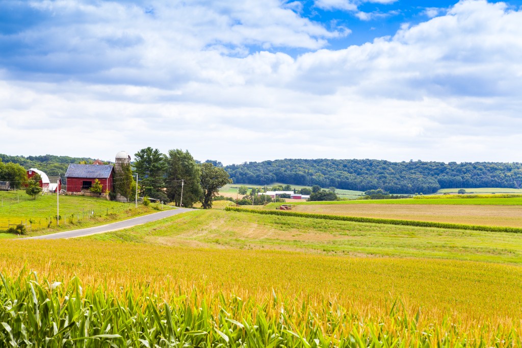 Lancaster County farmland and countryside road